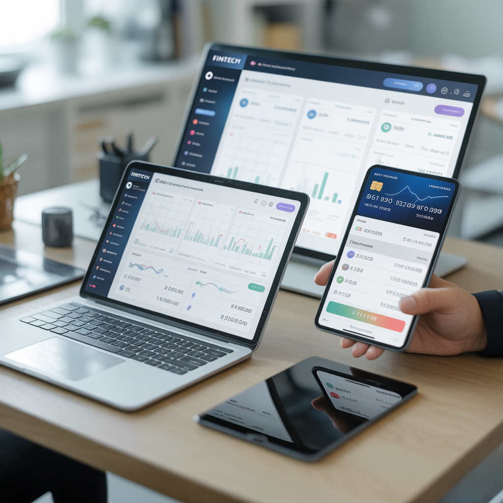 ideogram v3.0 high resolution digital workspace representing fintech innovation showing multip 0