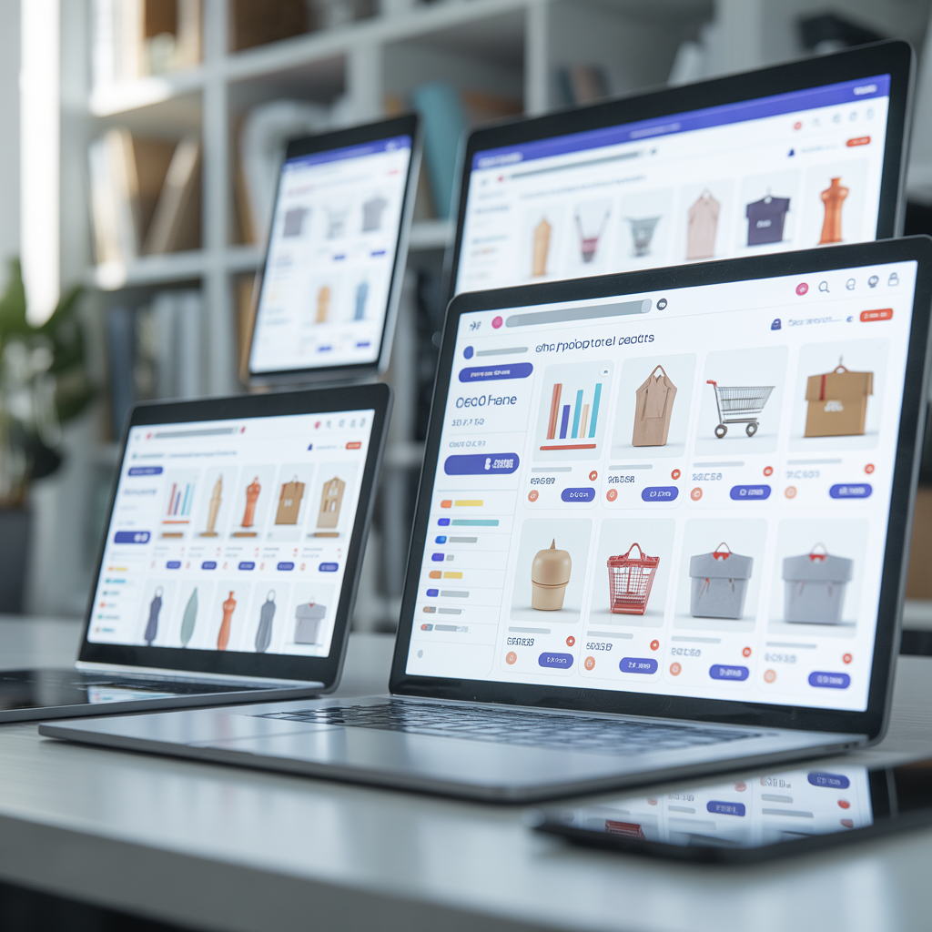 high resolution realistic scene of  products that focuses on ecommerce brand messaging strategy